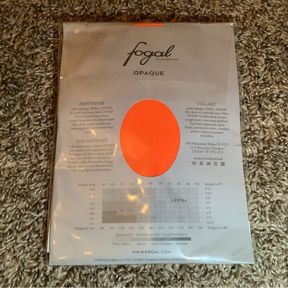 Fogal semi opaque pantyhose, 30 denier, style 138N, color orange, size: M - Picture 6 of 11